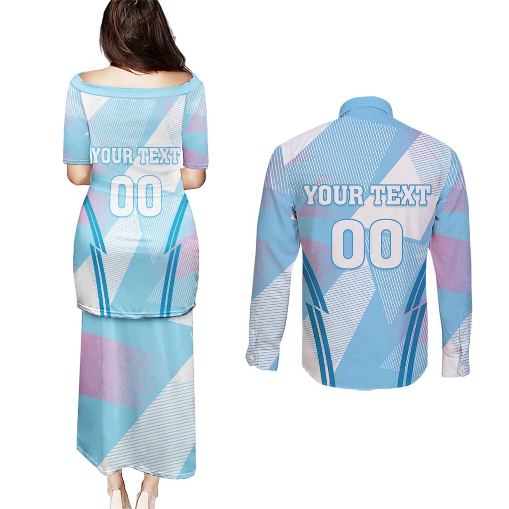 Custom Spain Football Couples Matching Puletasi and Long Sleeve Button Shirt Simple Style - Wonder Print Shop