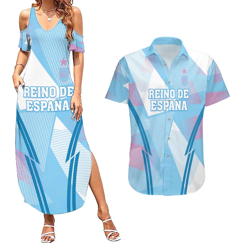 Custom Spain Football Couples Matching Summer Maxi Dress and Hawaiian Shirt Simple Style - Wonder Print Shop