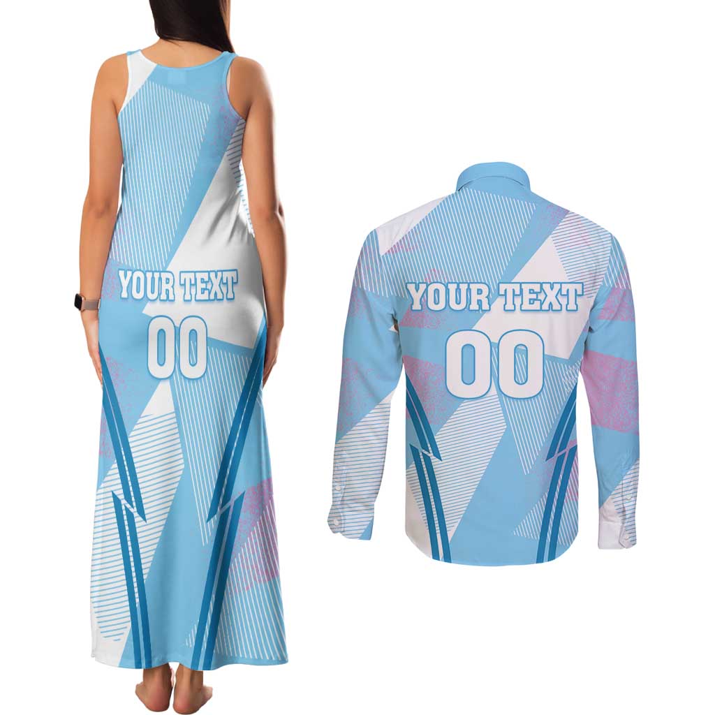 Custom Spain Football Couples Matching Tank Maxi Dress and Long Sleeve Button Shirt Simple Style - Wonder Print Shop