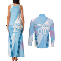 Custom Spain Football Couples Matching Tank Maxi Dress and Long Sleeve Button Shirt Simple Style - Wonder Print Shop