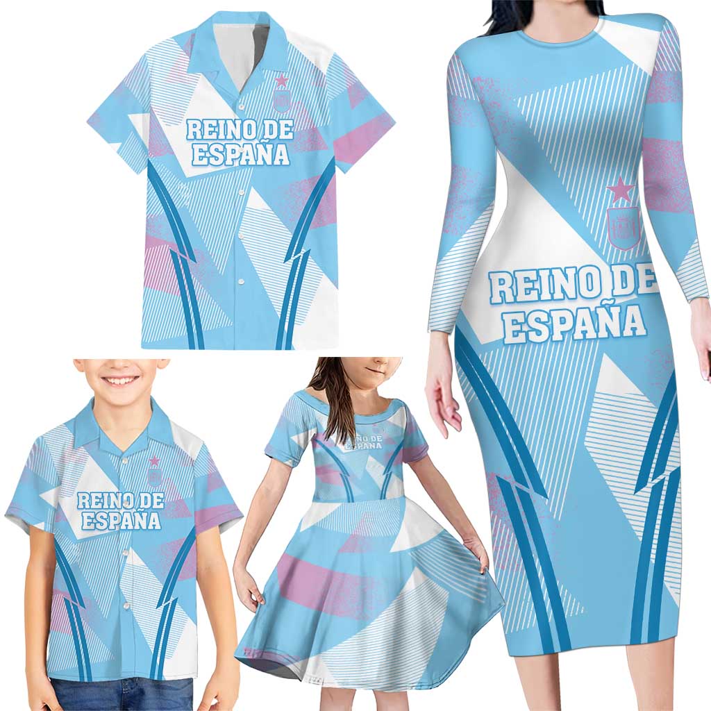 Custom Spain Football Family Matching Long Sleeve Bodycon Dress and Hawaiian Shirt Simple Style - Wonder Print Shop