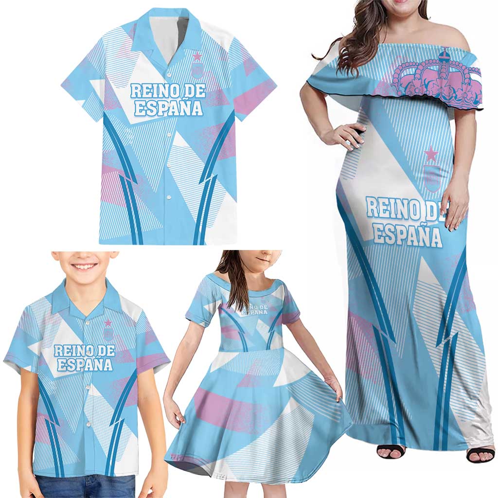 Custom Spain Football Family Matching Off Shoulder Maxi Dress and Hawaiian Shirt Simple Style - Wonder Print Shop