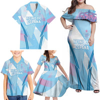 Custom Spain Football Family Matching Off Shoulder Maxi Dress and Hawaiian Shirt Simple Style - Wonder Print Shop