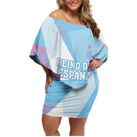 Custom Spain Football Family Matching Off Shoulder Short Dress and Hawaiian Shirt Simple Style - Wonder Print Shop