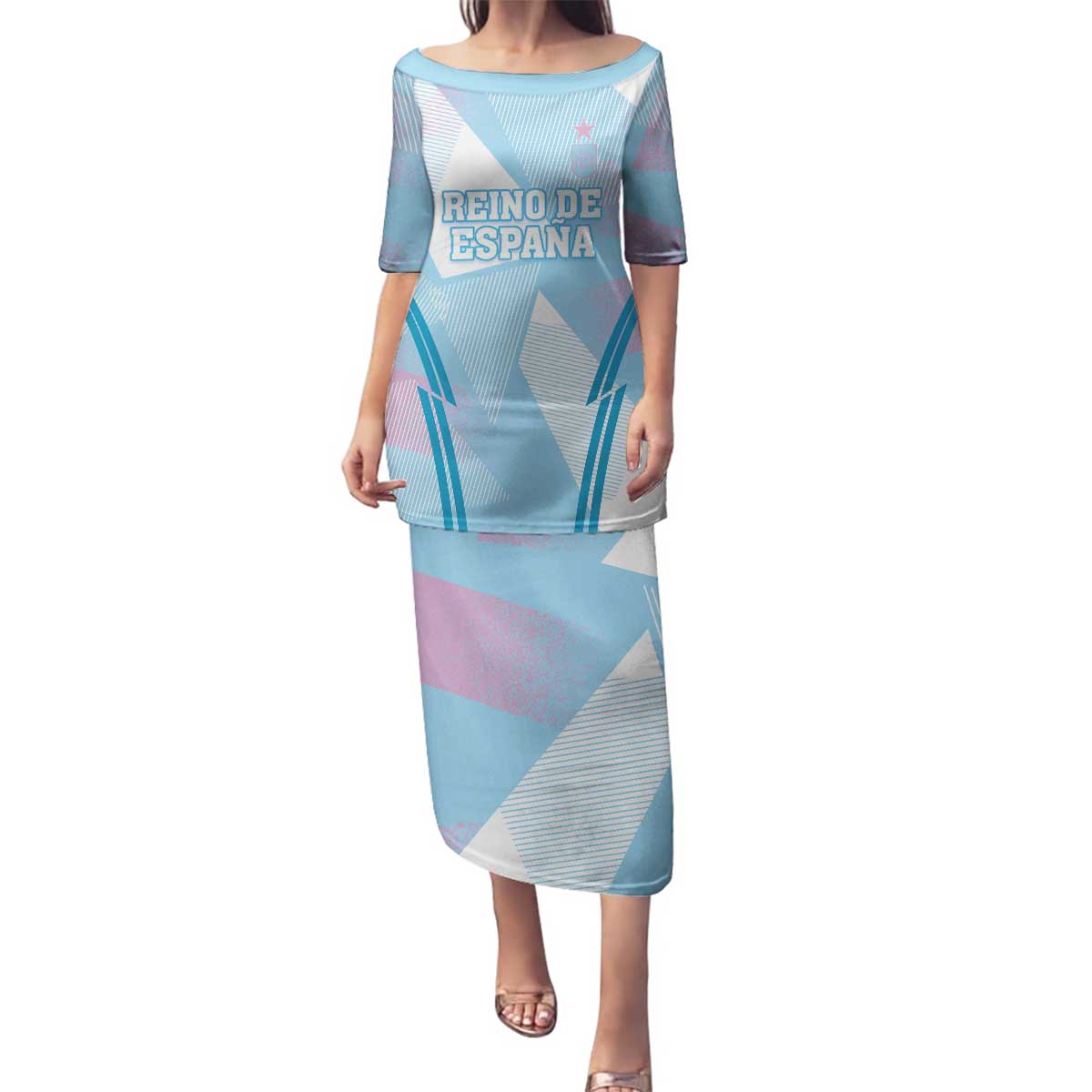 Custom Spain Football Family Matching Puletasi and Hawaiian Shirt Simple Style - Wonder Print Shop