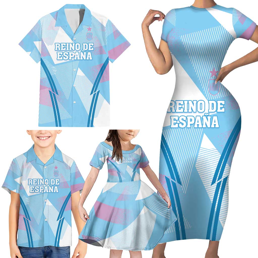 Custom Spain Football Family Matching Short Sleeve Bodycon Dress and Hawaiian Shirt Simple Style - Wonder Print Shop