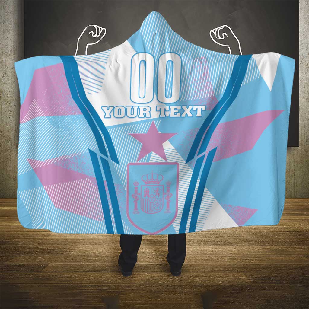 Custom Spain Football Hooded Blanket Simple Style