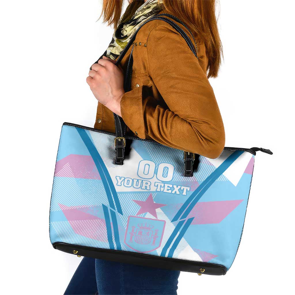 Custom Spain Football Leather Tote Bag Simple Style - Wonder Print Shop