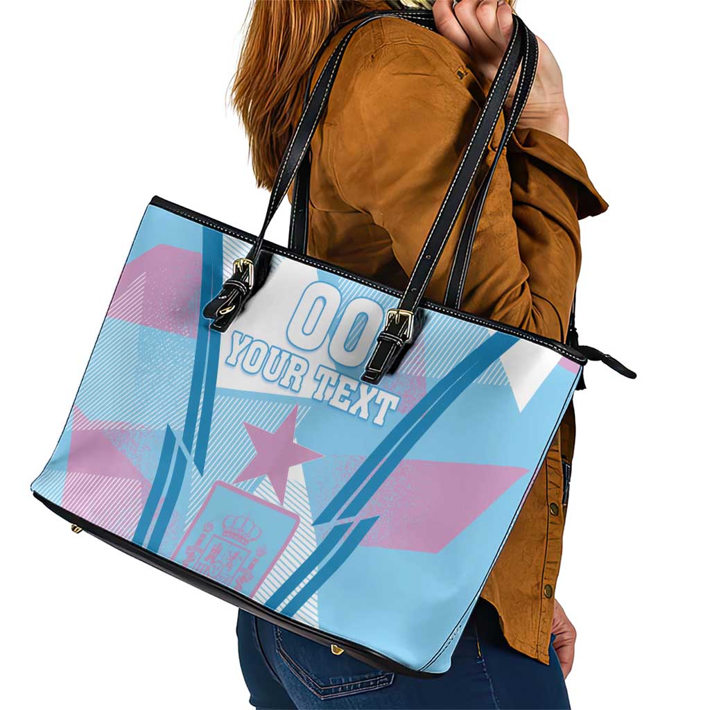 Custom Spain Football Leather Tote Bag Simple Style - Wonder Print Shop