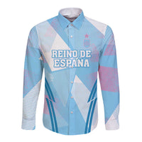Custom Spain Football Long Sleeve Button Shirt Simple Style - Wonder Print Shop