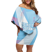 Custom Spain Football Off Shoulder Short Dress Simple Style - Wonder Print Shop