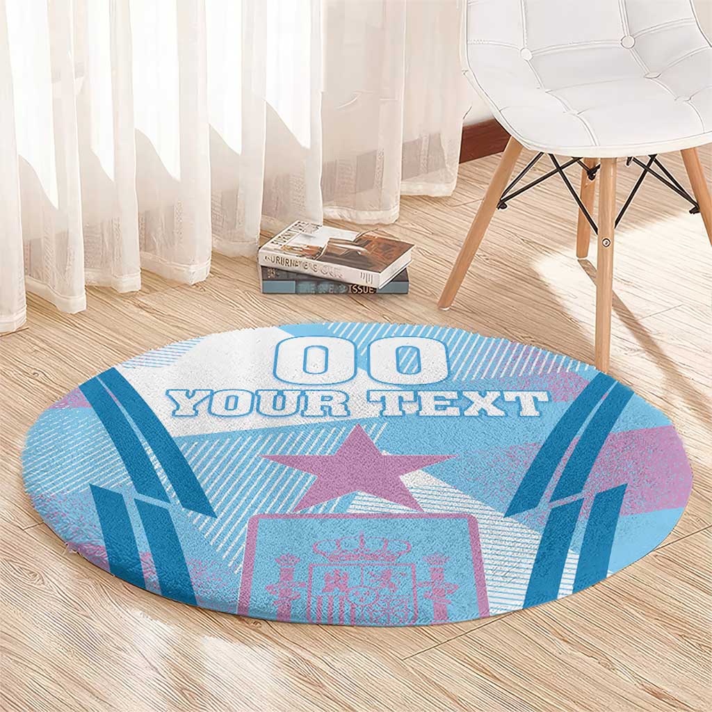 Custom Spain Football Round Carpet Simple Style