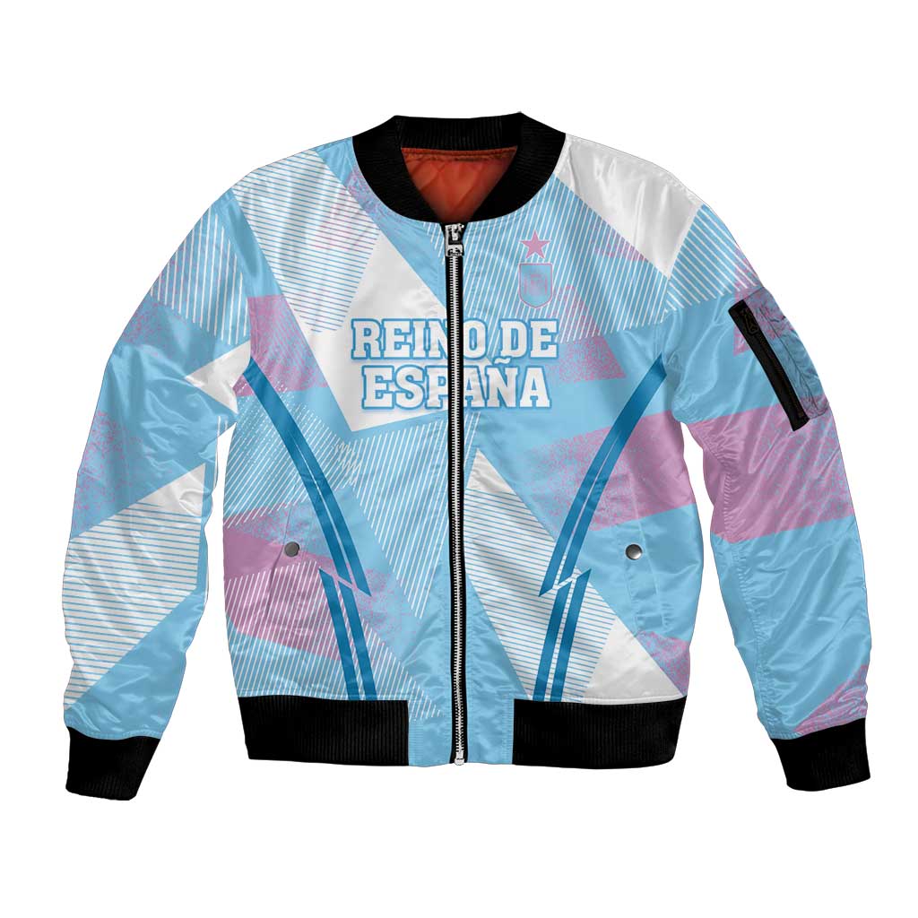 Custom Spain Football Sleeve Zip Bomber Jacket Simple Style - Wonder Print Shop