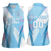 Custom Spain Football Women Sleeveless Polo Shirt Simple Style - Wonder Print Shop