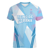 Custom Spain Football Women V-Neck T-Shirt Simple Style - Wonder Print Shop