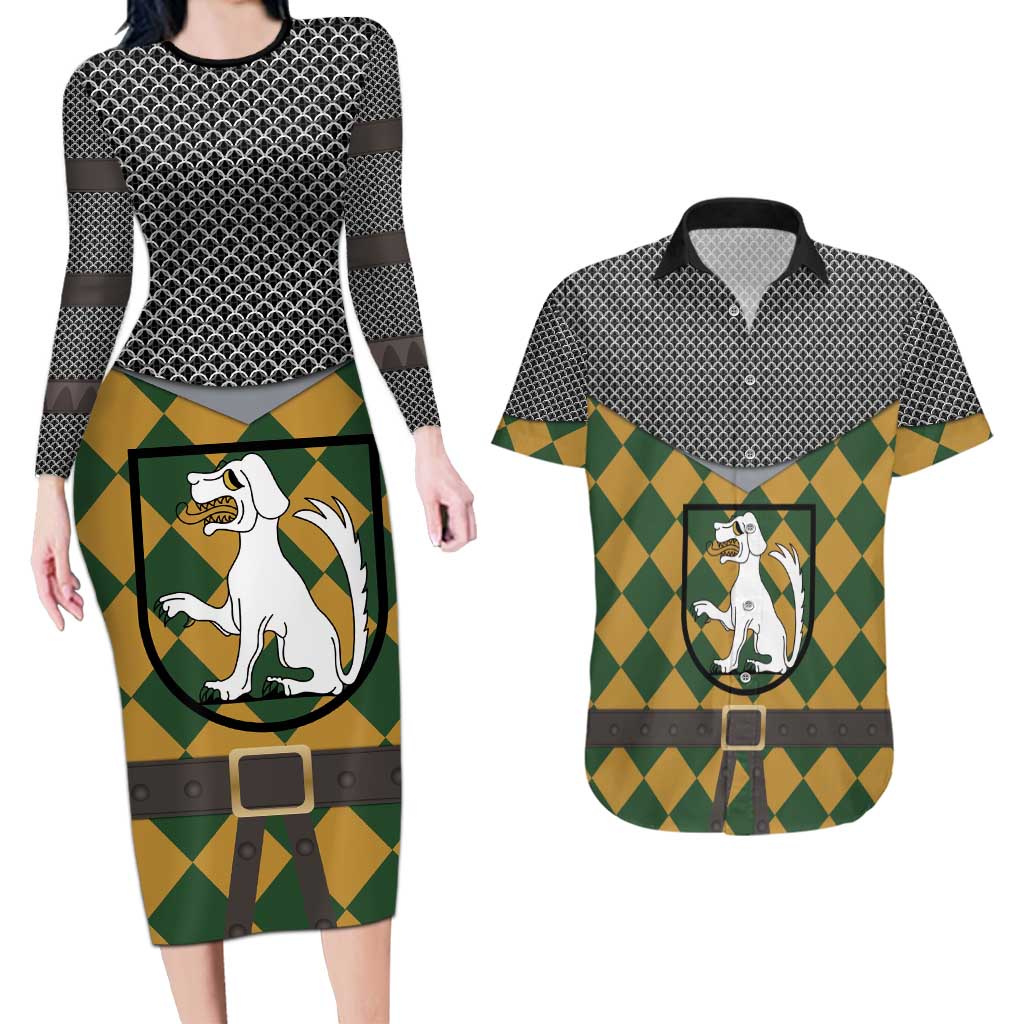 Knights Germany Costumes Couples Matching Long Sleeve Bodycon Dress and Hawaiian Shirt - Wonder Print Shop