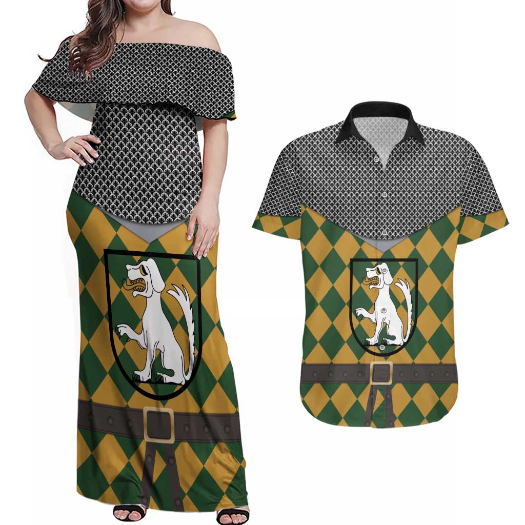 Knights Germany Costumes Couples Matching Off Shoulder Maxi Dress and Hawaiian Shirt - Wonder Print Shop