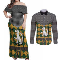 Knights Germany Costumes Couples Matching Off Shoulder Maxi Dress and Long Sleeve Button Shirt - Wonder Print Shop