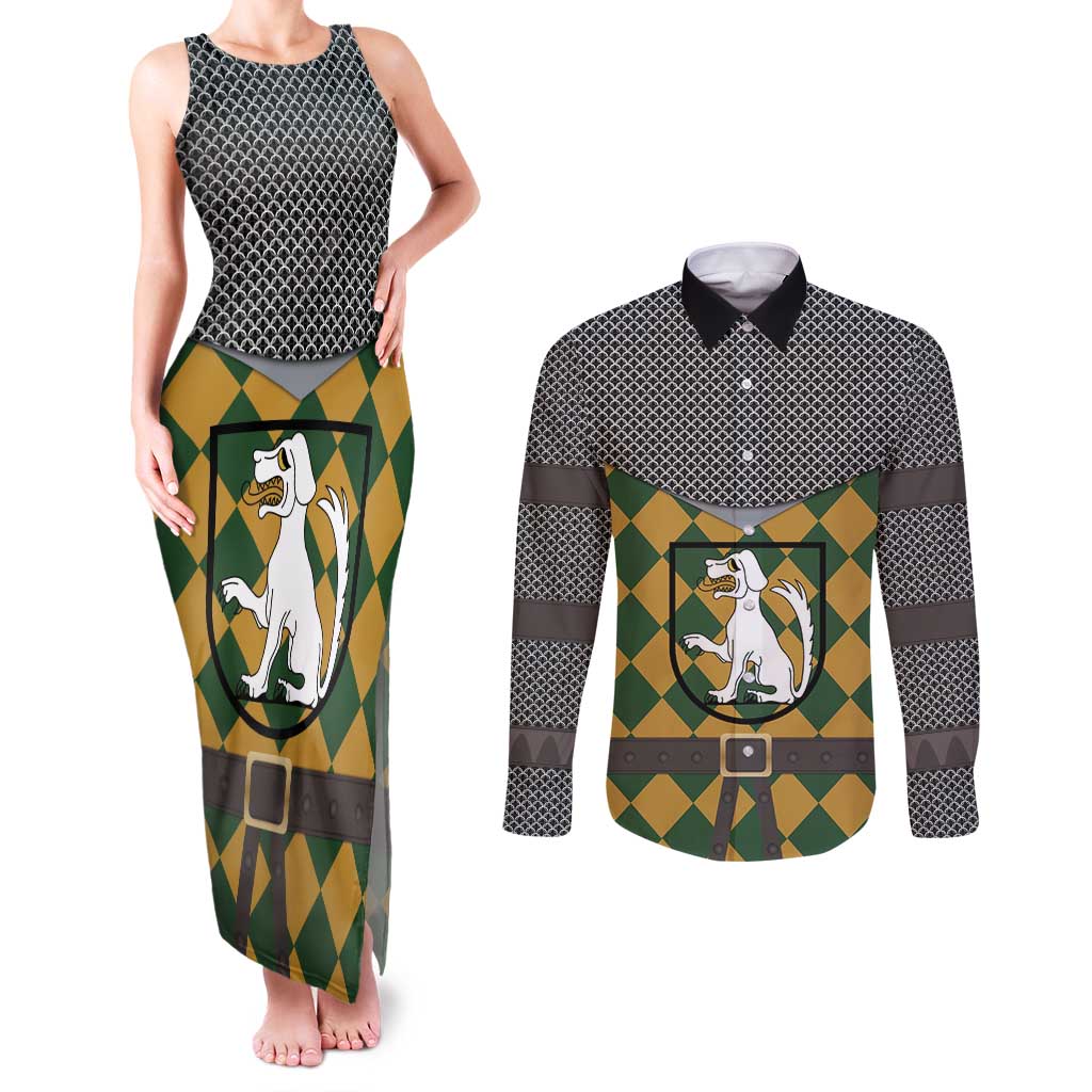 Knights Germany Costumes Couples Matching Tank Maxi Dress and Long Sleeve Button Shirt - Wonder Print Shop