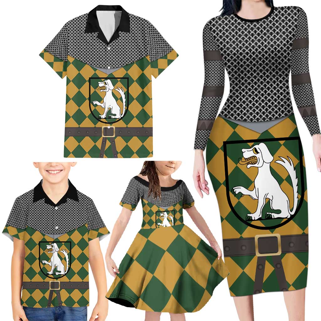Knights Germany Costumes Family Matching Long Sleeve Bodycon Dress and Hawaiian Shirt - Wonder Print Shop