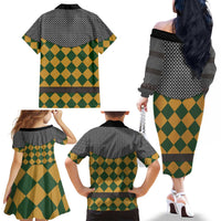 Knights Germany Costumes Family Matching Off The Shoulder Long Sleeve Dress and Hawaiian Shirt - Wonder Print Shop