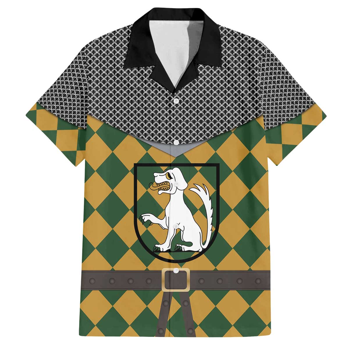 Knights Germany Costumes Family Matching Off The Shoulder Long Sleeve Dress and Hawaiian Shirt - Wonder Print Shop