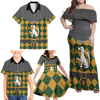 Knights Germany Costumes Family Matching Off Shoulder Maxi Dress and Hawaiian Shirt - Wonder Print Shop