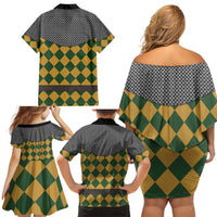 Knights Germany Costumes Family Matching Off Shoulder Short Dress and Hawaiian Shirt - Wonder Print Shop