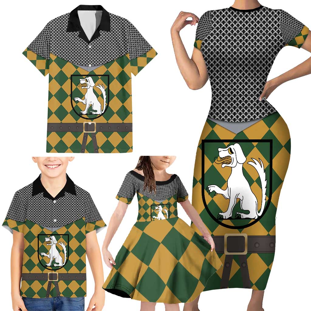 Knights Germany Costumes Family Matching Short Sleeve Bodycon Dress and Hawaiian Shirt - Wonder Print Shop