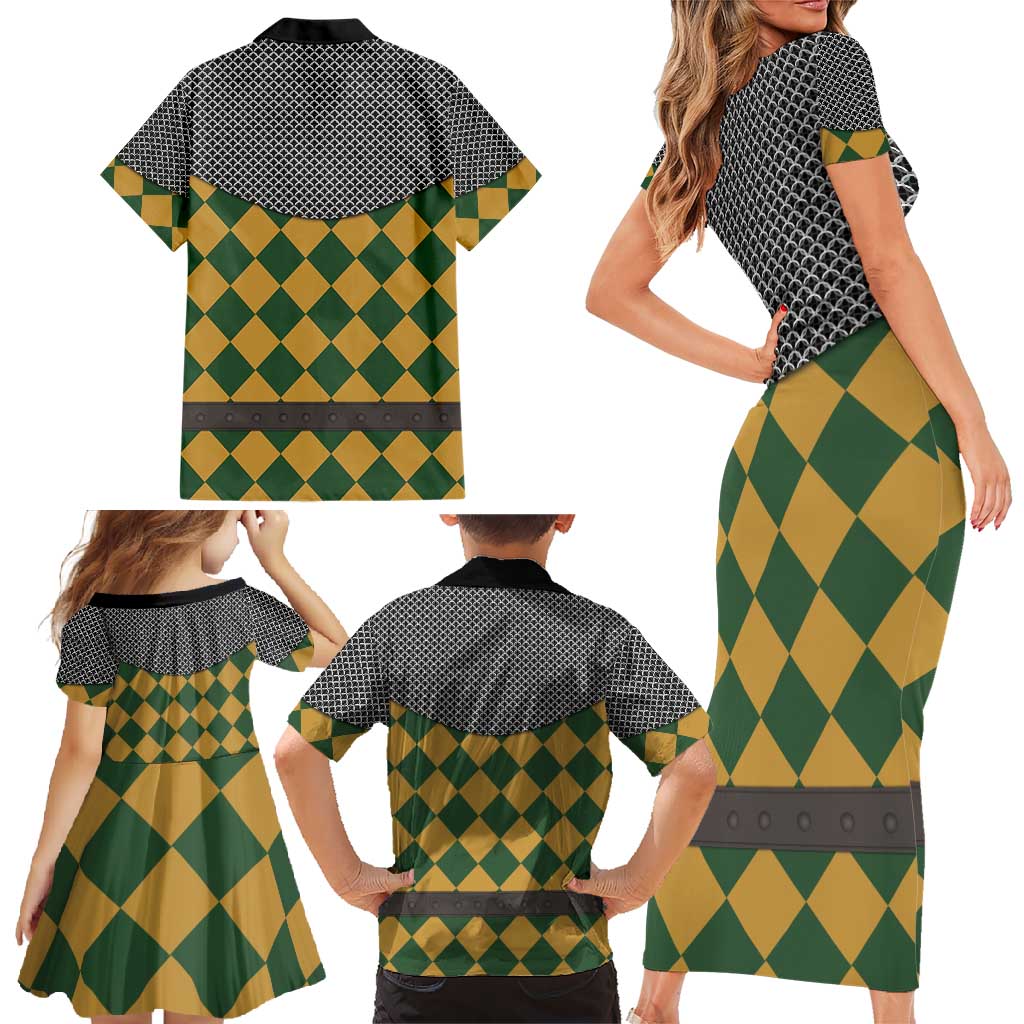 Knights Germany Costumes Family Matching Short Sleeve Bodycon Dress and Hawaiian Shirt - Wonder Print Shop
