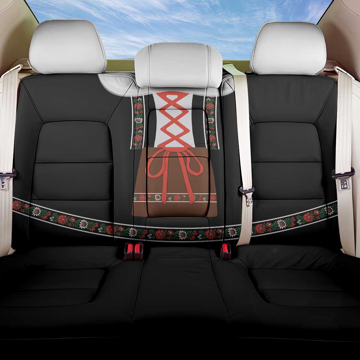 Oktoberfest Dirndl Costume Back Car Seat Cover German Beer Festival - Wonder Print Shop