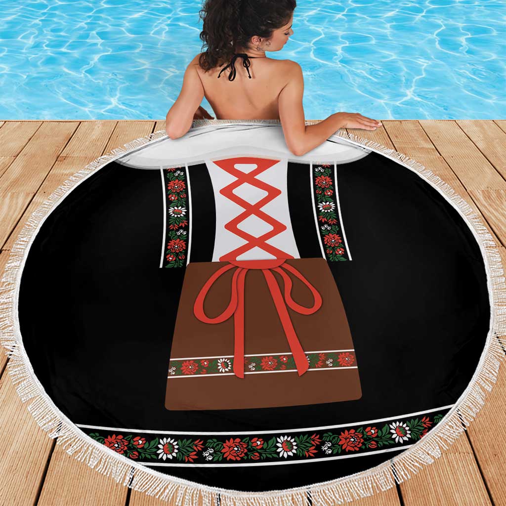 Oktoberfest Dirndl Costume Beach Blanket German Beer Festival - Wonder Print Shop