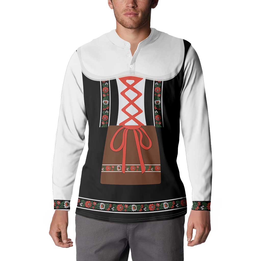 Oktoberfest Dirndl Costume Button Sweatshirt German Beer Festival - Wonder Print Shop