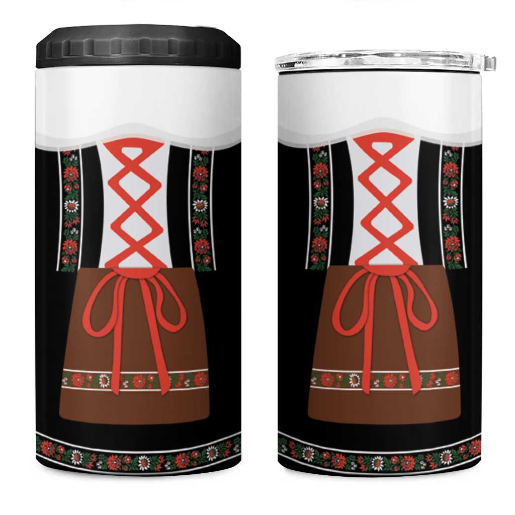 Oktoberfest Dirndl Costume 4 in 1 Can Cooler Tumbler German Beer Festival - Wonder Print Shop