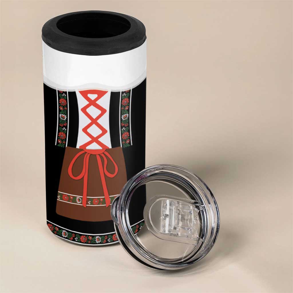 Oktoberfest Dirndl Costume 4 in 1 Can Cooler Tumbler German Beer Festival - Wonder Print Shop