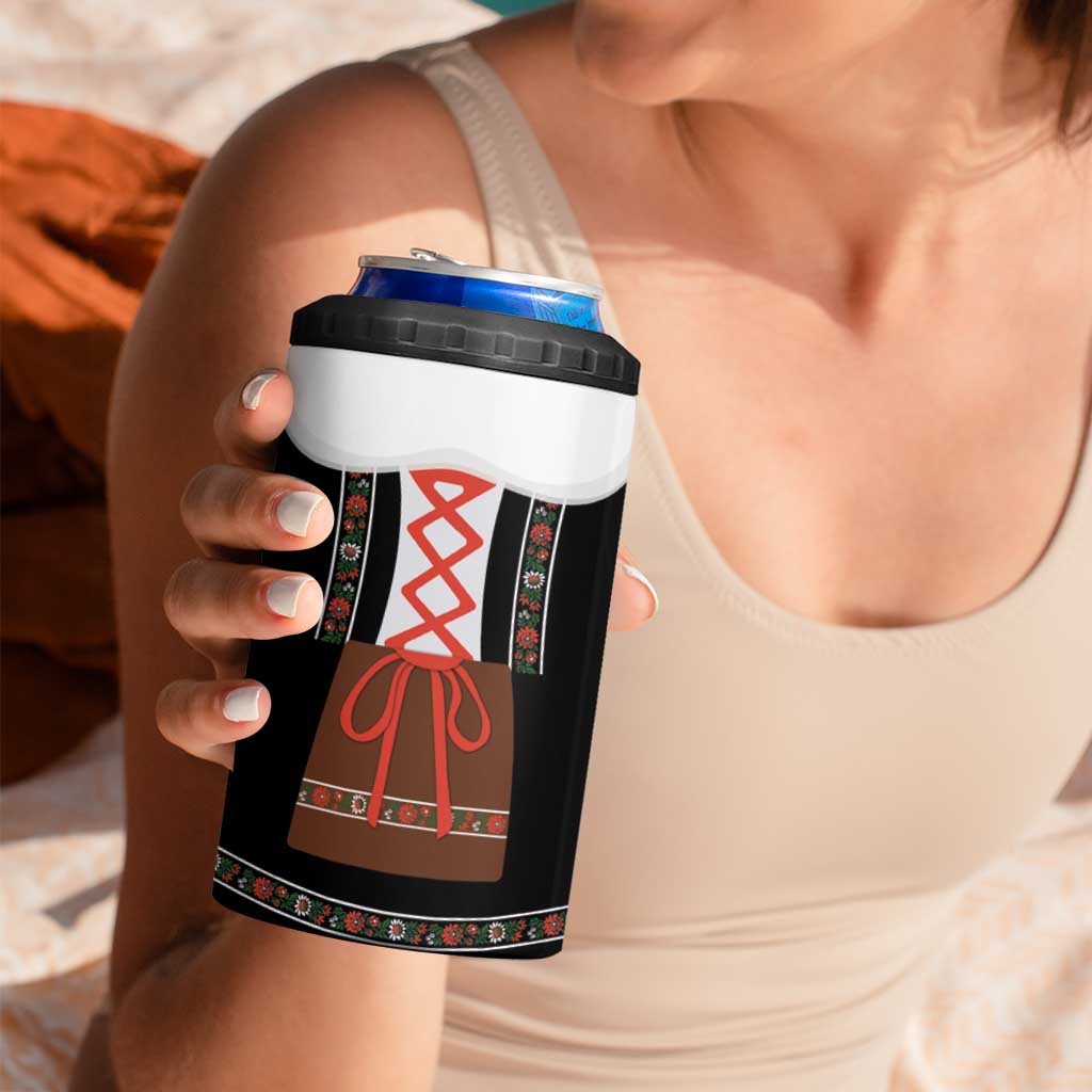 Oktoberfest Dirndl Costume 4 in 1 Can Cooler Tumbler German Beer Festival - Wonder Print Shop