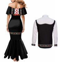 Oktoberfest Dirndl Costume Couples Matching Mermaid Dress and Long Sleeve Button Shirt German Beer Festival - Wonder Print Shop