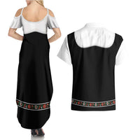 Oktoberfest Dirndl Costume Couples Matching Summer Maxi Dress and Hawaiian Shirt German Beer Festival - Wonder Print Shop