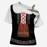 Oktoberfest Dirndl Costume Cross Shoulder Shirt German Beer Festival - Wonder Print Shop