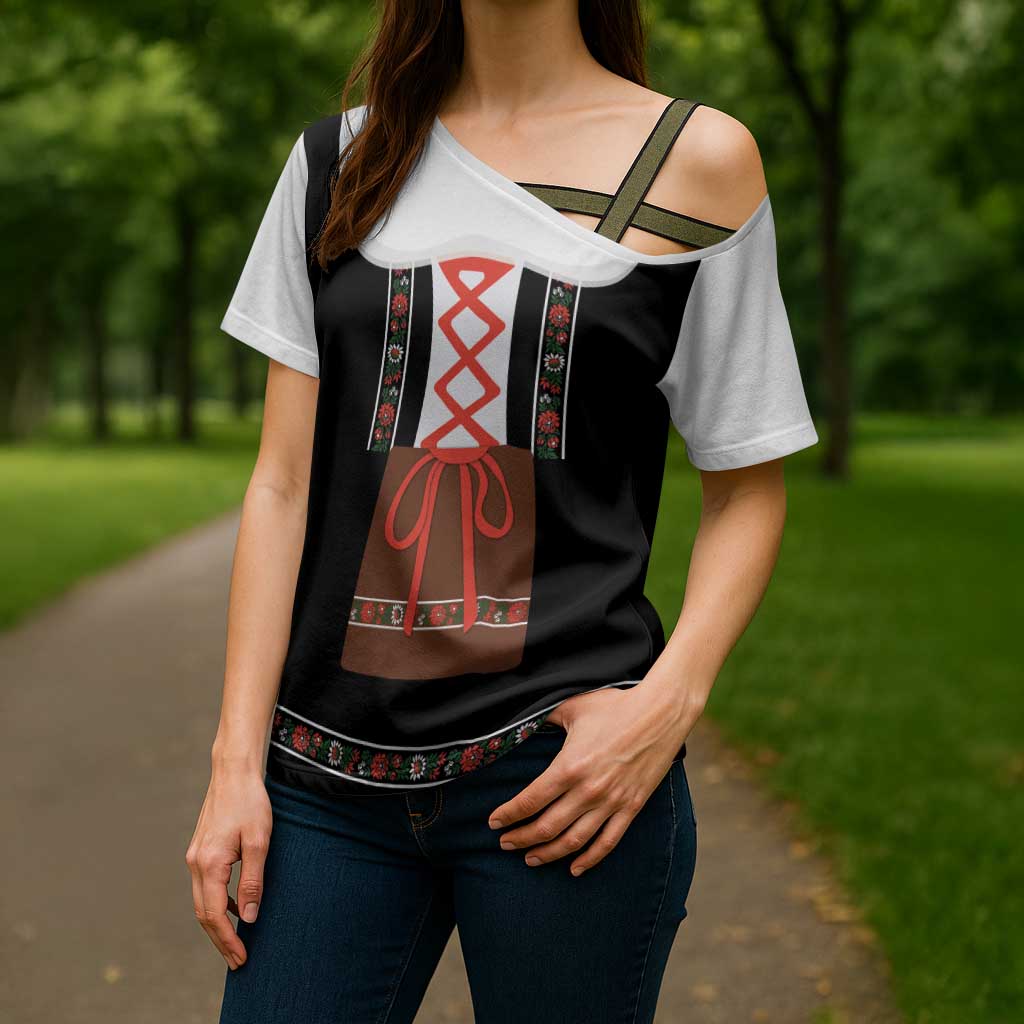 Oktoberfest Dirndl Costume Cross Shoulder Shirt German Beer Festival - Wonder Print Shop