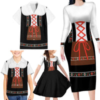 Oktoberfest Dirndl Costume Family Matching Long Sleeve Bodycon Dress and Hawaiian Shirt German Beer Festival - Wonder Print Shop