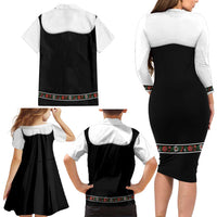 Oktoberfest Dirndl Costume Family Matching Long Sleeve Bodycon Dress and Hawaiian Shirt German Beer Festival - Wonder Print Shop