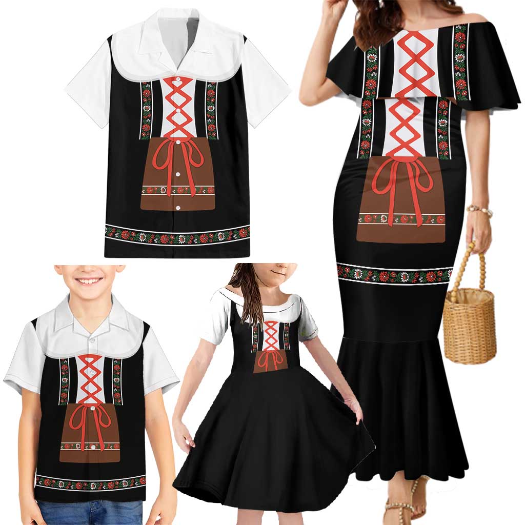 Oktoberfest Dirndl Costume Family Matching Mermaid Dress and Hawaiian Shirt German Beer Festival - Wonder Print Shop
