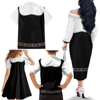 Oktoberfest Dirndl Costume Family Matching Off The Shoulder Long Sleeve Dress and Hawaiian Shirt German Beer Festival - Wonder Print Shop