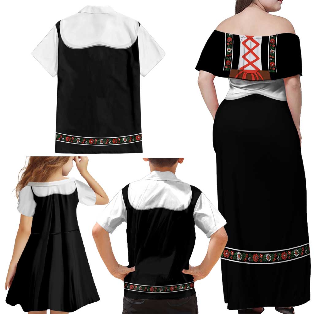 Oktoberfest Dirndl Costume Family Matching Off Shoulder Maxi Dress and Hawaiian Shirt German Beer Festival - Wonder Print Shop