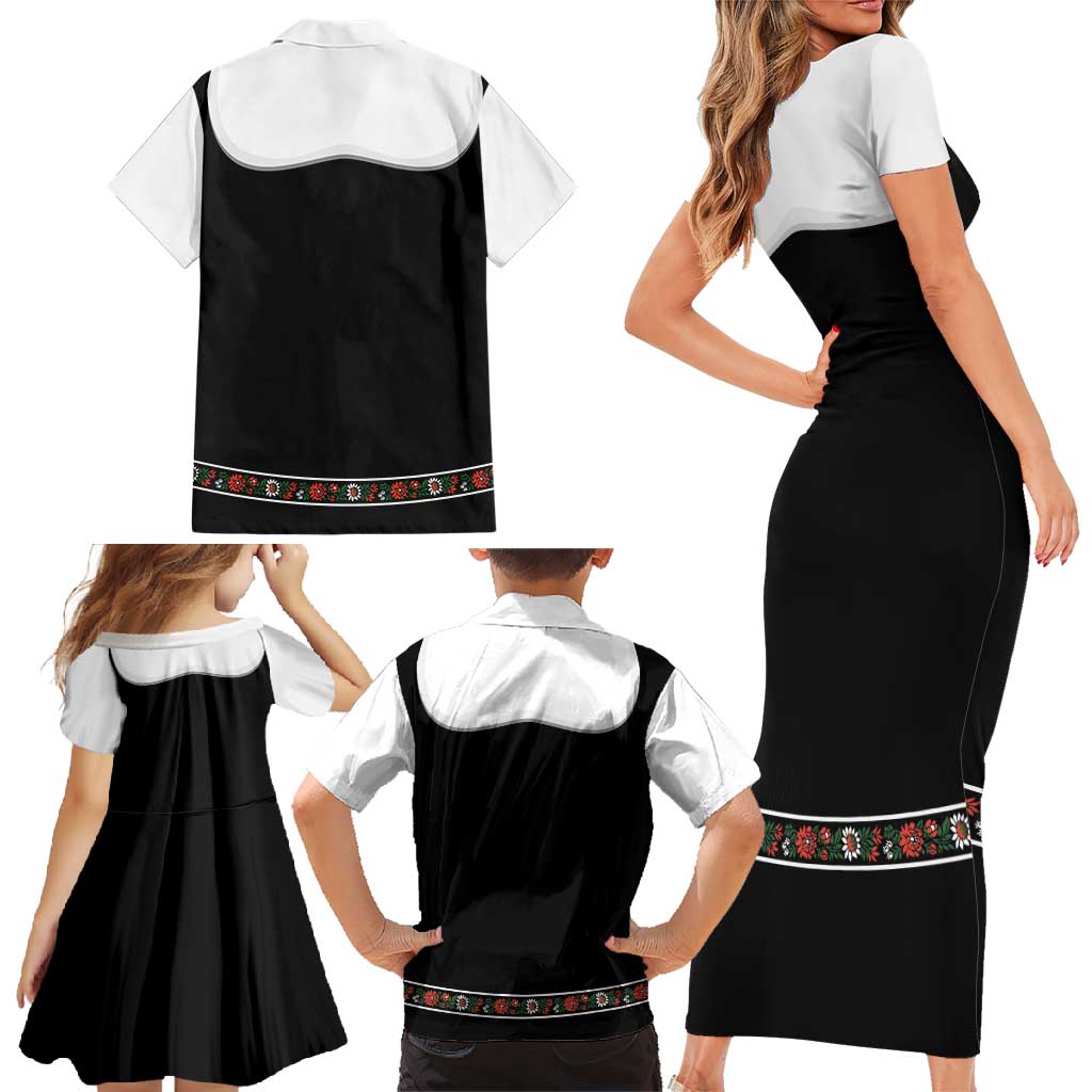 Oktoberfest Dirndl Costume Family Matching Short Sleeve Bodycon Dress and Hawaiian Shirt German Beer Festival - Wonder Print Shop