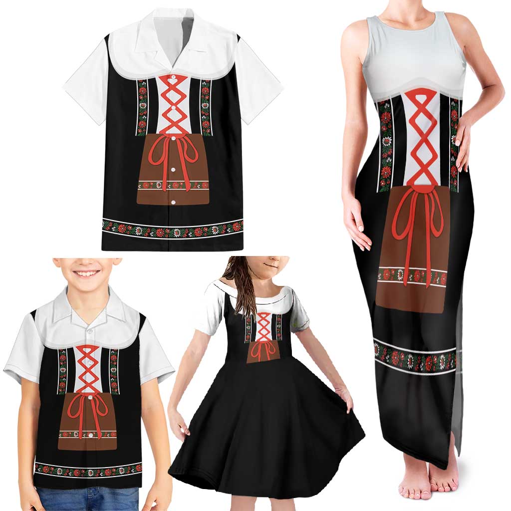 Oktoberfest Dirndl Costume Family Matching Tank Maxi Dress and Hawaiian Shirt German Beer Festival - Wonder Print Shop