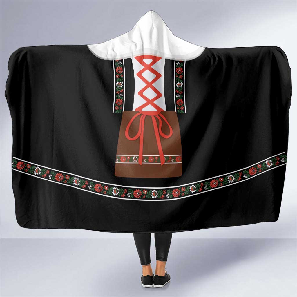 Oktoberfest Dirndl Costume Hooded Blanket German Beer Festival - Wonder Print Shop