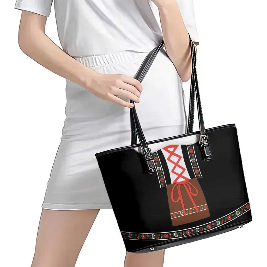 Oktoberfest Dirndl Costume Leather Tote Bag German Beer Festival - Wonder Print Shop