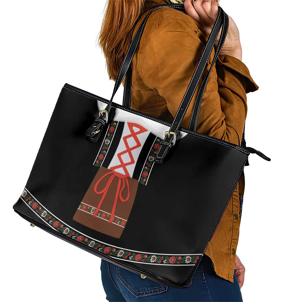 Oktoberfest Dirndl Costume Leather Tote Bag German Beer Festival - Wonder Print Shop